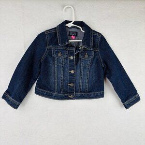 The Childrens Place Girls Size 4T Blue Denim Trucker Jacket Button Long Sleeve